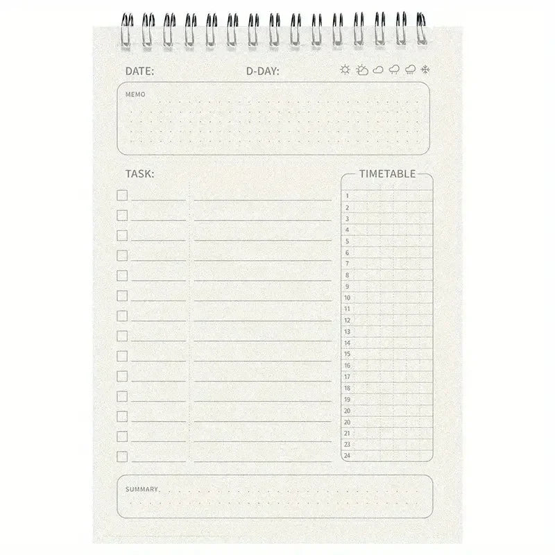 Agenda Schedules Daily Plan To Do List Diary Spiral A5 Notebook Notepad 160 Pages Thick Notebooks Planner Writing Pads Office