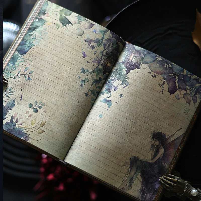 Full-color inner pages hardcover notebook collection-grade romantic flowers scrapbook girl gift beautiful notepad retro diary