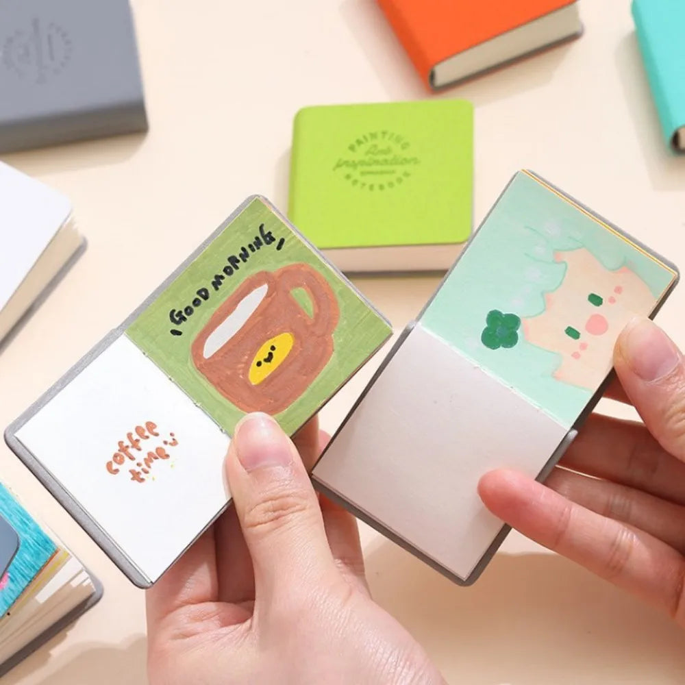 3Pcs/Pack Mini Drawing Book Square Watercolor Sketchbook Thick Paper Painting Paper Work Relaxation Art Supplies Handbook