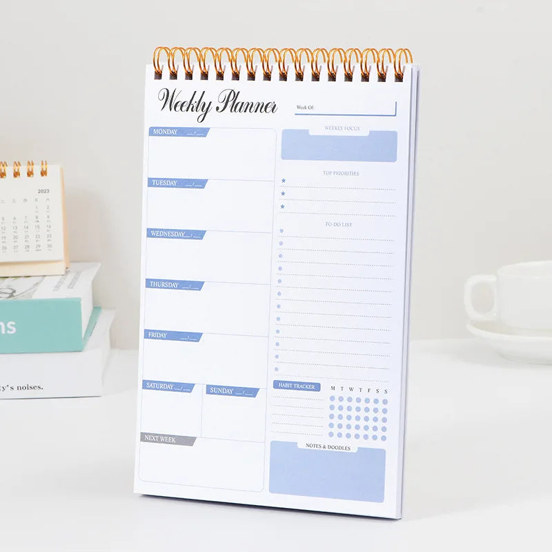 Daily Planner A5 Coil Full English Time Management To Do List Calendar Efficiency Manual Notebooks Office Accessories