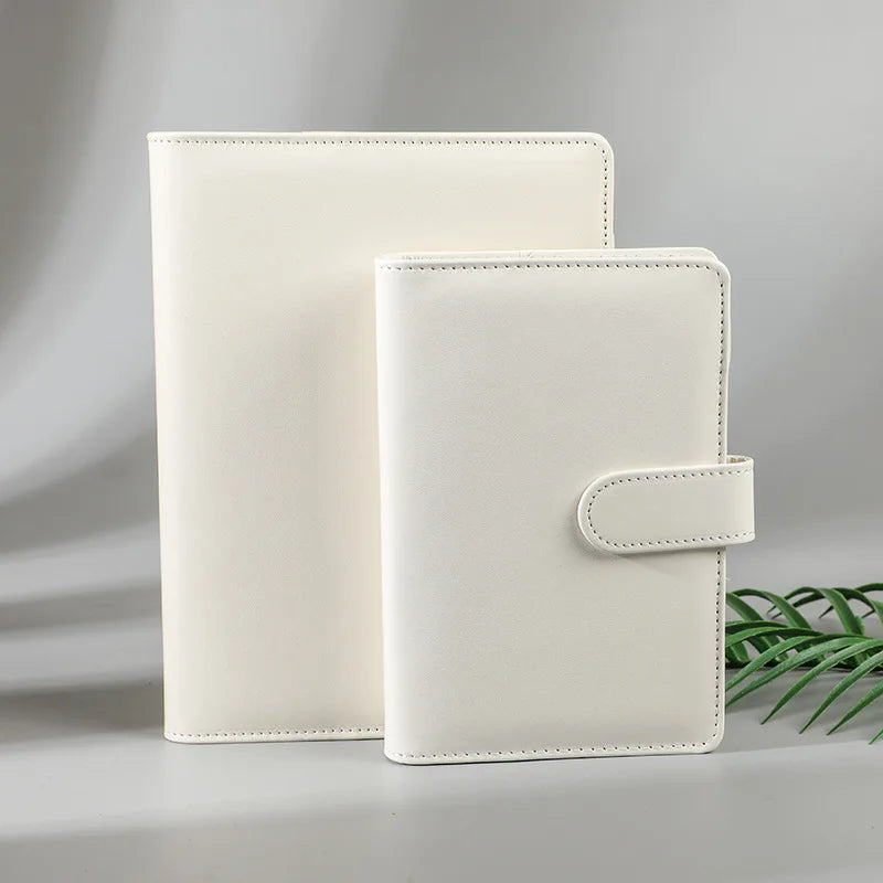 A5/A6 PU Leather Marbled Notebook Binder Budget Planner 6 Ring Binder Hand Ledger Cover School Stationery
