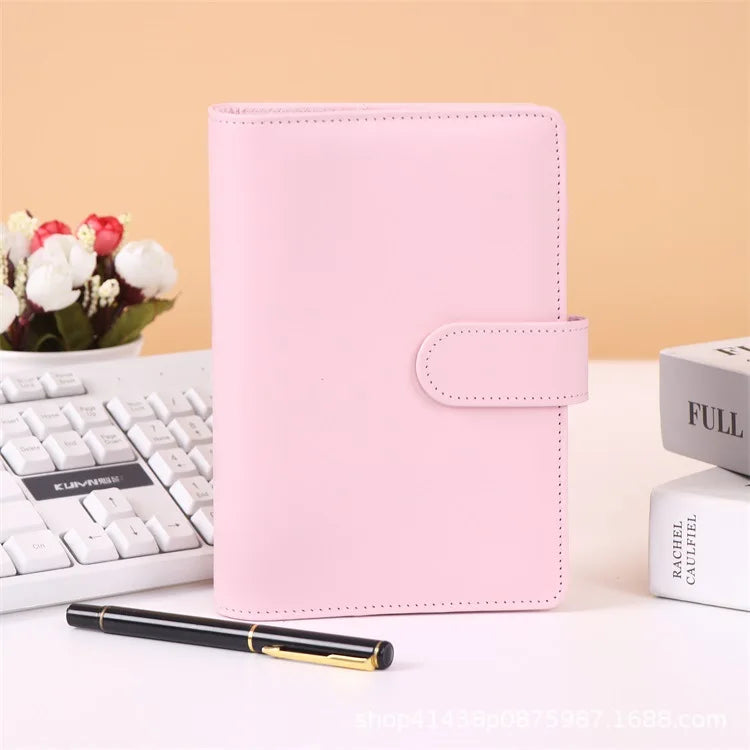 A5 A6 Marble Pink PU Binder Notebook DIY Binder Notebook Cover Diary Agenda Planner Paper Cover School Stationery