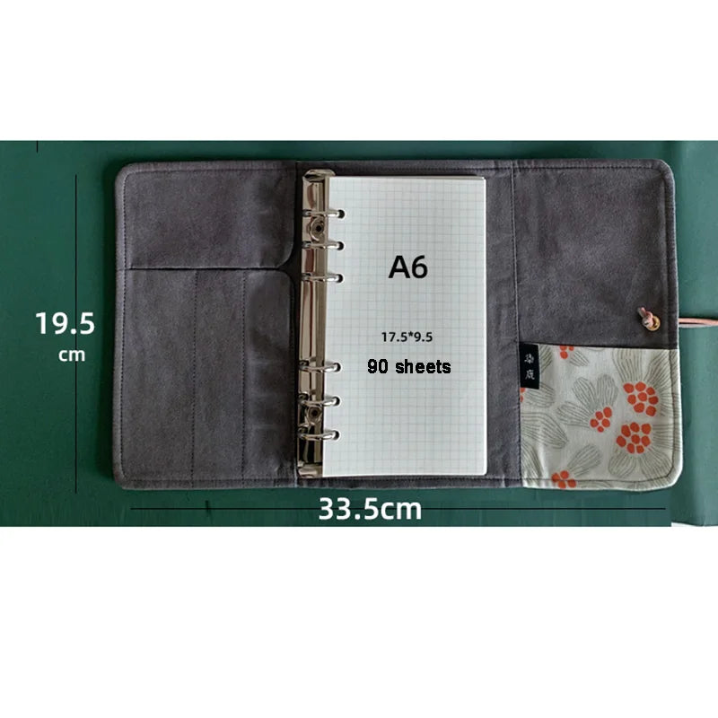 Beautiful Cloth Cover Notebook Girls Retro Chinese Style Girls Loose-leaf Diary Portable Scrapbook Binder Notepad Gift