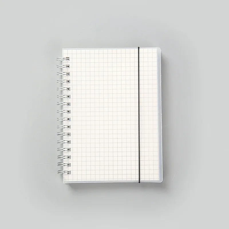 A5 A6 B5 Spiral Notebook Simple PP Cover Transparent Matte Line Grid Blank Dot Notepad Diary Planner Notebooks