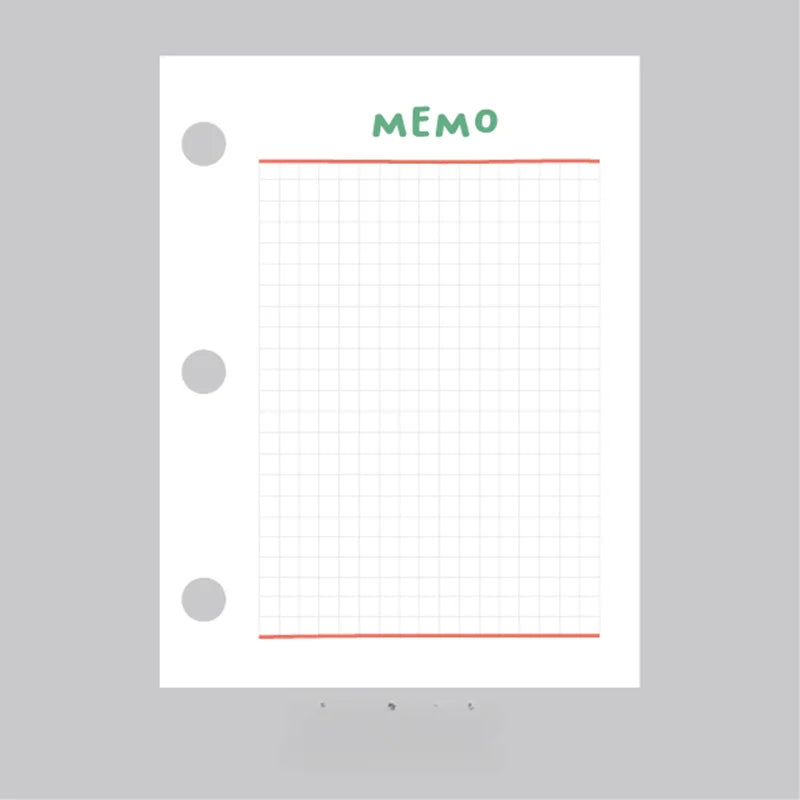 A8 3Holes Loose Leaf Notebook Refill Spiral Binder Inner Page Weekly Monthly To Do Inside Paper Stationery