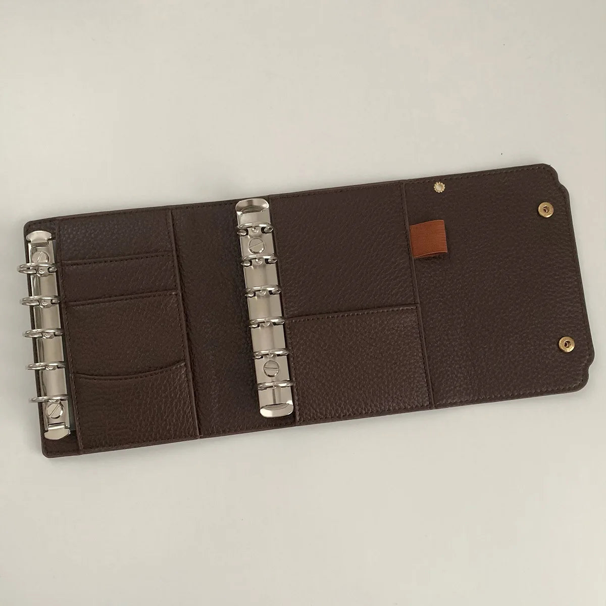 M5/A7Only One Size Retro Soft Leather PU Leather Triple Fold Handheld Ledger With Inner Loose Leaf Notebook Journal Kawaii