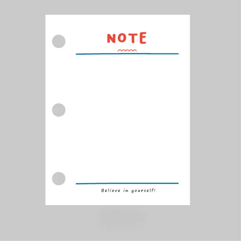 A8 3Holes Loose Leaf Notebook Refill Spiral Binder Inner Page Weekly Monthly To Do Inside Paper Stationery