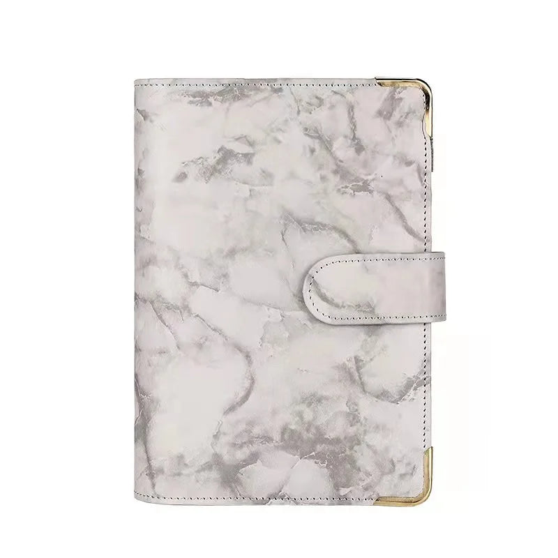 A5 A6 Marble Pink PU Binder Notebook DIY Binder Notebook Cover Diary Agenda Planner Paper Cover School Stationery