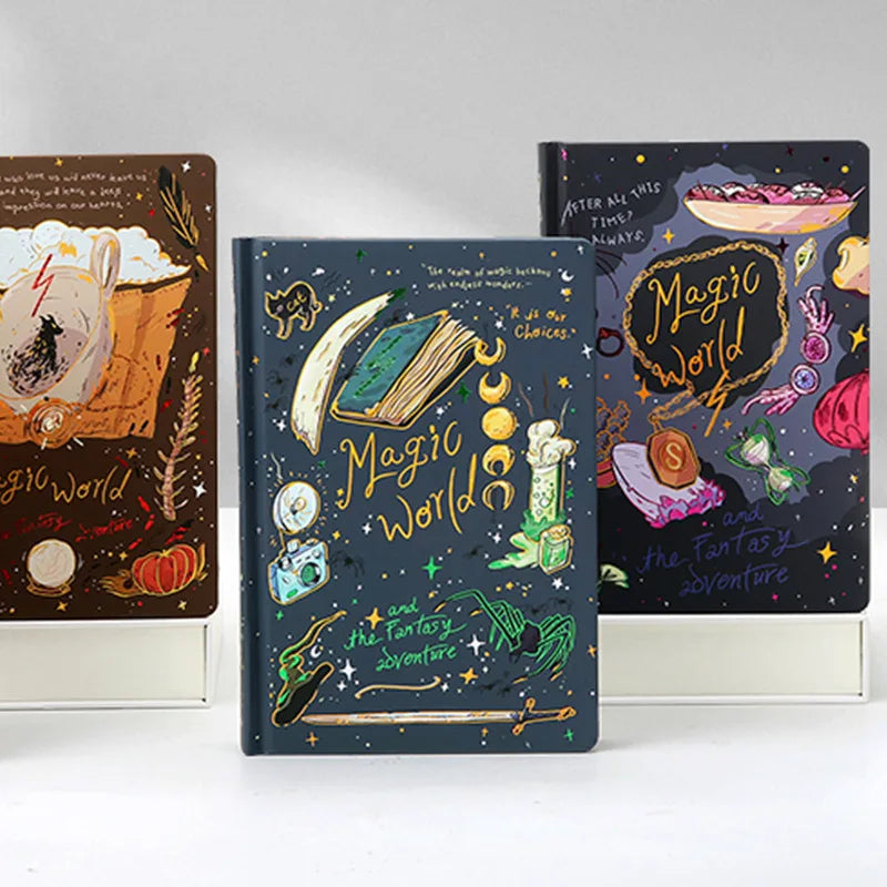 Beautiful Illustrations Magic World Notebook Retro Colorful Inner Pages Hardcover Diary Student Notebook