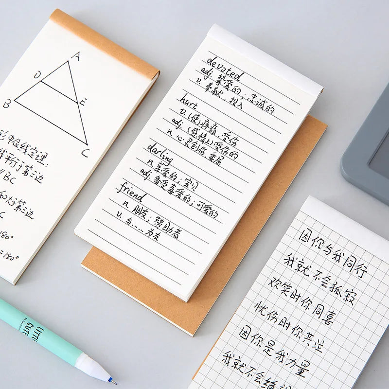 50 Pages Memo Pad Sticky Note Kraft Paper Writing Pads Notepads Portable Daily Planner Schedule Book To Do List School Supplies