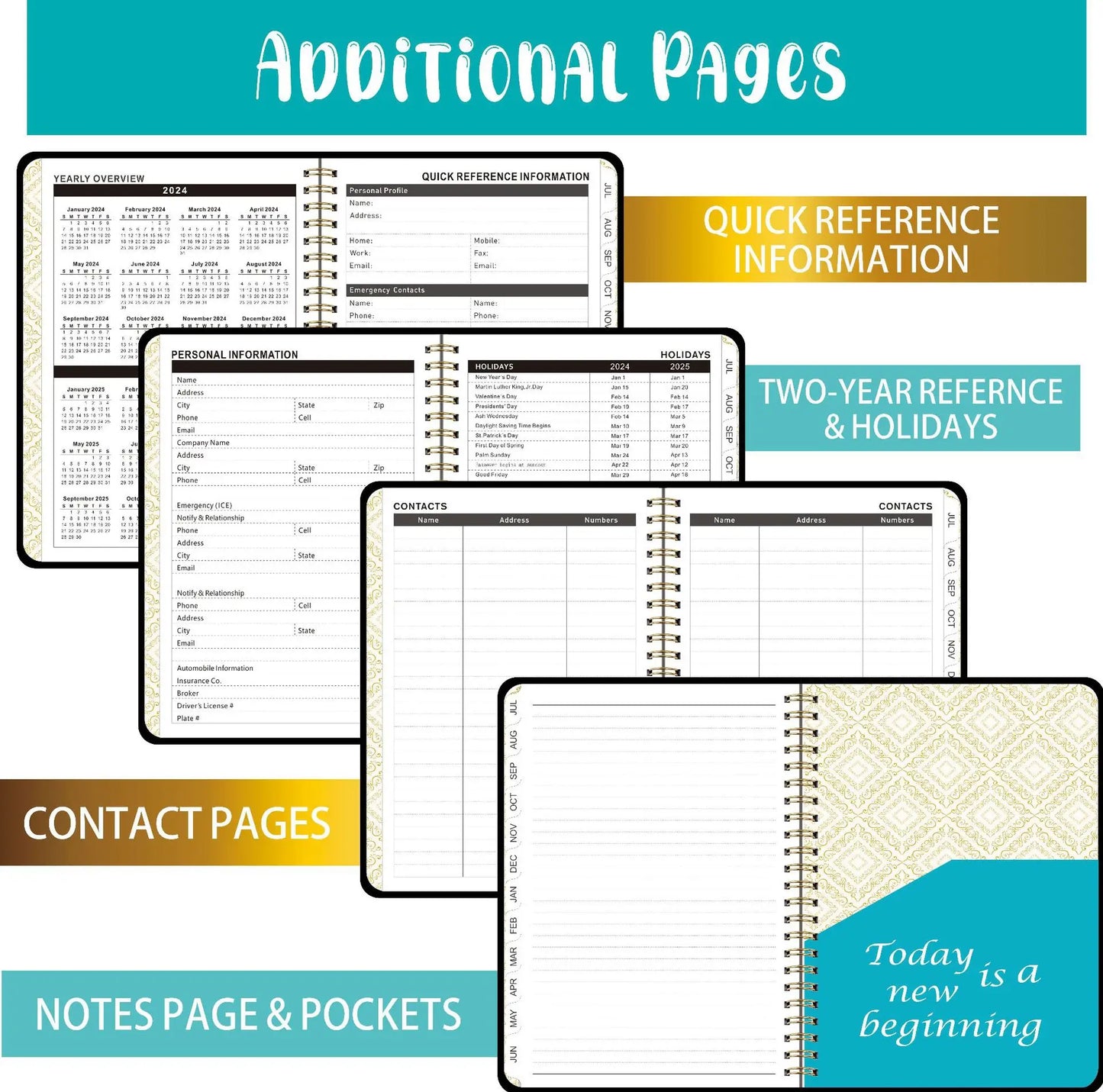 2025-2025 Agenda Planner Notebook Diary Weekly Planner Goal Habit Schedules Journal Notebooks For School Stationery Office