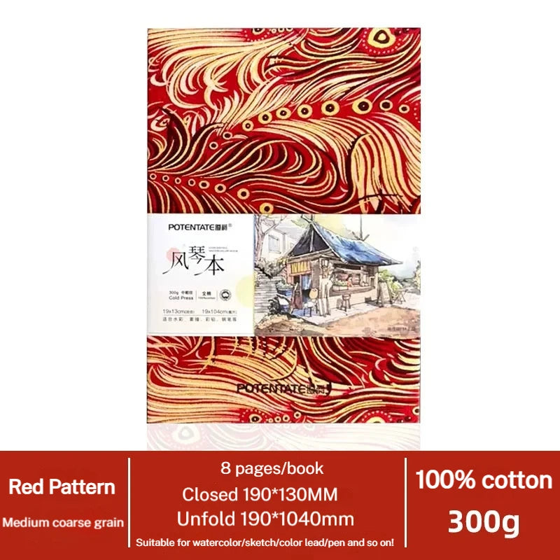 100% Cotton Square Watercolor Paper Book 24 Sheets 300g Art Student Painting Drawing Paper Sketchbook Journal Drawing Notebook