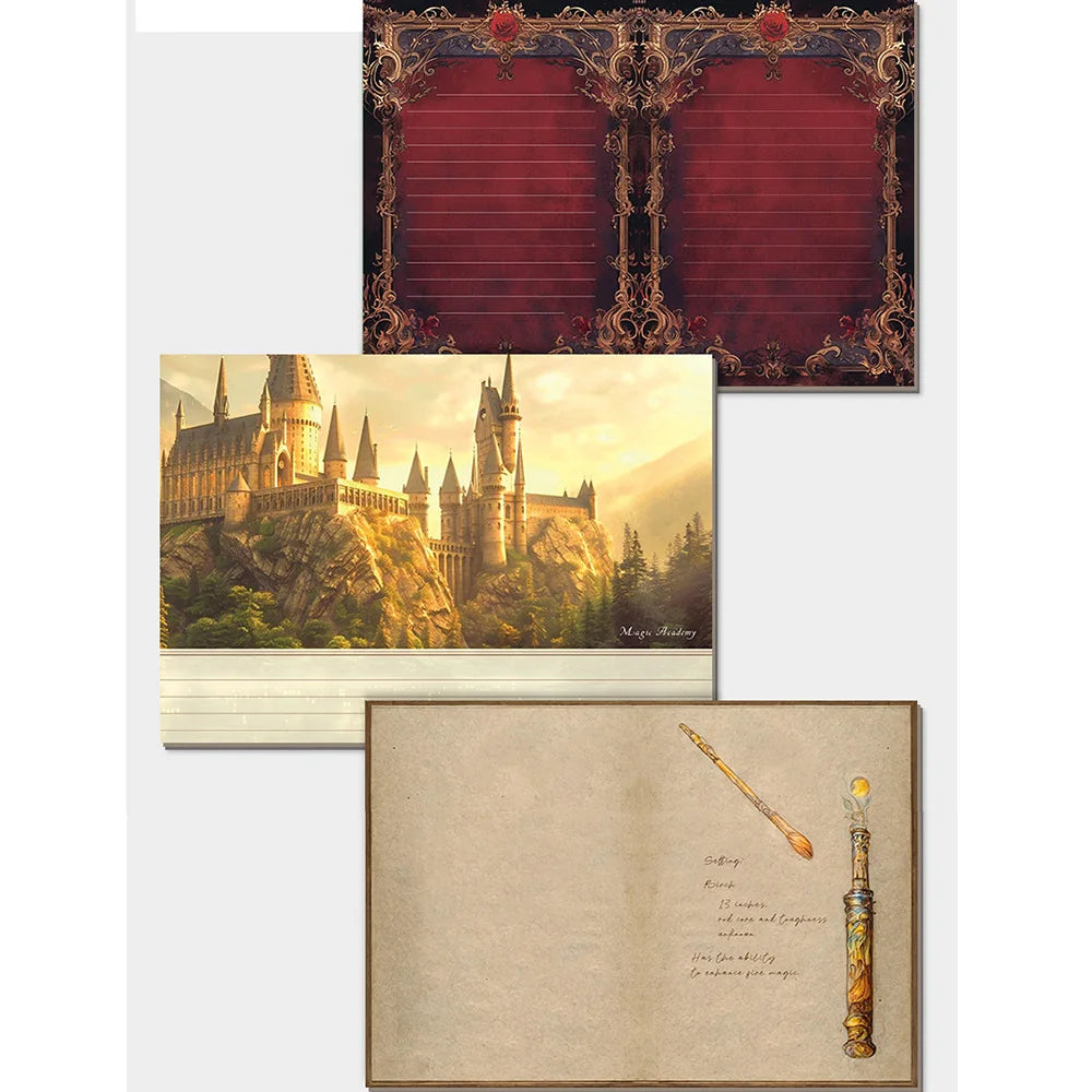 Beautiful Illustrations Magic World Notebook Retro Colorful Inner Pages Hardcover Diary Student Notebook