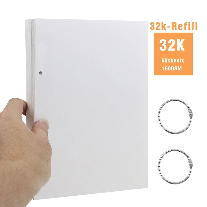 160GSM Thick Sketchbook Loose-Leaf Painting Art Book Detachable 60 Sheets Watercolor no Bleeding Drawing Supplies Stationery