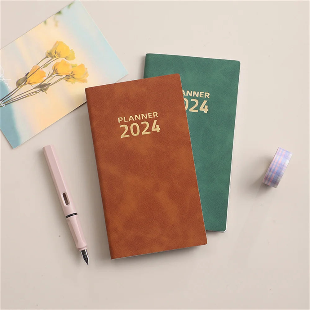 2024 A6 Notebook Daily Weekly Agenda Planner Notebook 365 Days Notepad Journal Notebook Office School Supplies