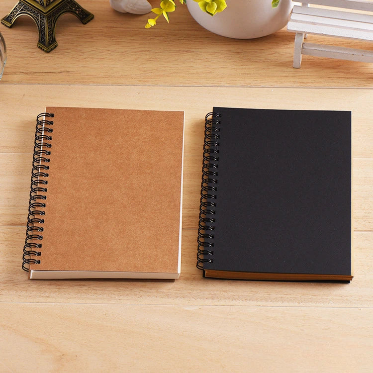 Vintage Kraft Paper Blank Graffiti Inner Page Notebook Art Students Sketch Book Office Memo Children Graffiti School Stationery