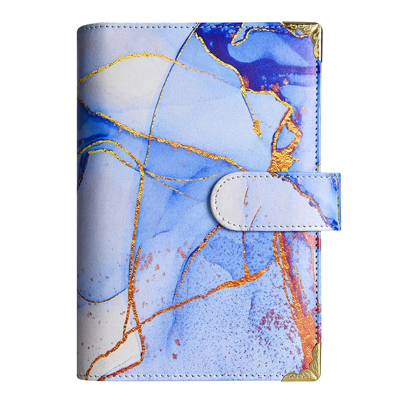 A6 Purple Pink Marble Colorful Money Budget Planner Binder Cover Diary Agenda Planning Paper Cover School Stationery