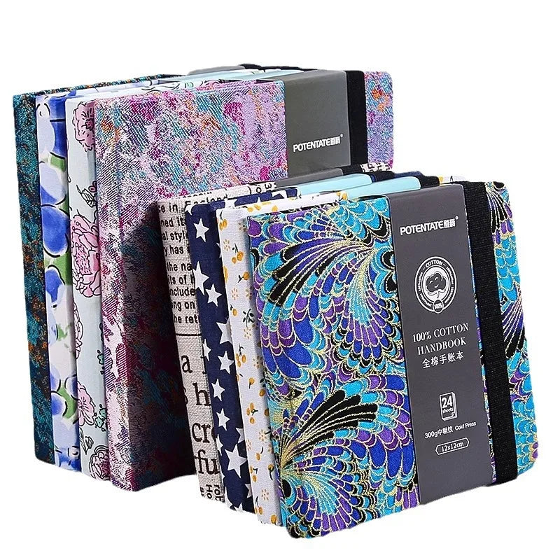 100% Cotton Square Watercolor Paper Book 24 Sheets 300g Art Student Painting Drawing Paper Sketchbook Journal Drawing Notebook
