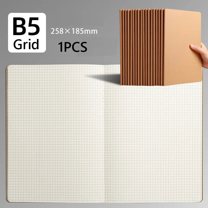 A4/A5/B5/B6 Sketchbook Diary Drawing Painting Graffiti Sketch Book Blank Grid Line Notepad Notebook Stationery School Supplies