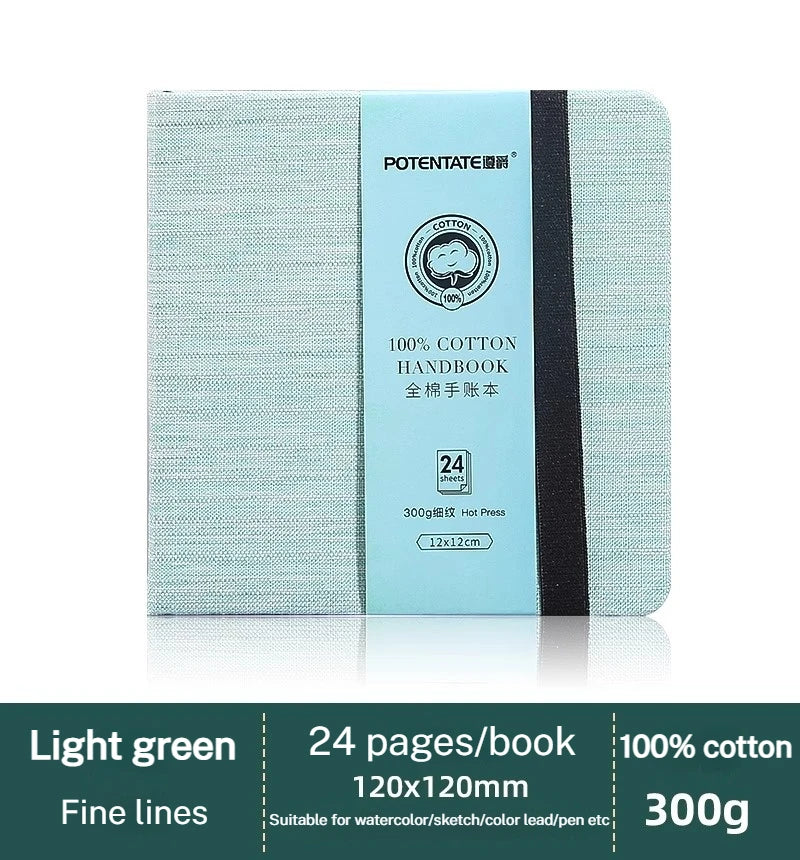 100% Cotton Square Watercolor Paper Book 24 Sheets 300g Art Student Painting Drawing Paper Sketchbook Journal Drawing Notebook