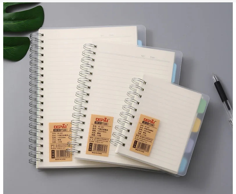 A6 A5 B5 Coil Transparent Cover cCoil Classification Notebook Subclass notebook Office Notepad Office stationery