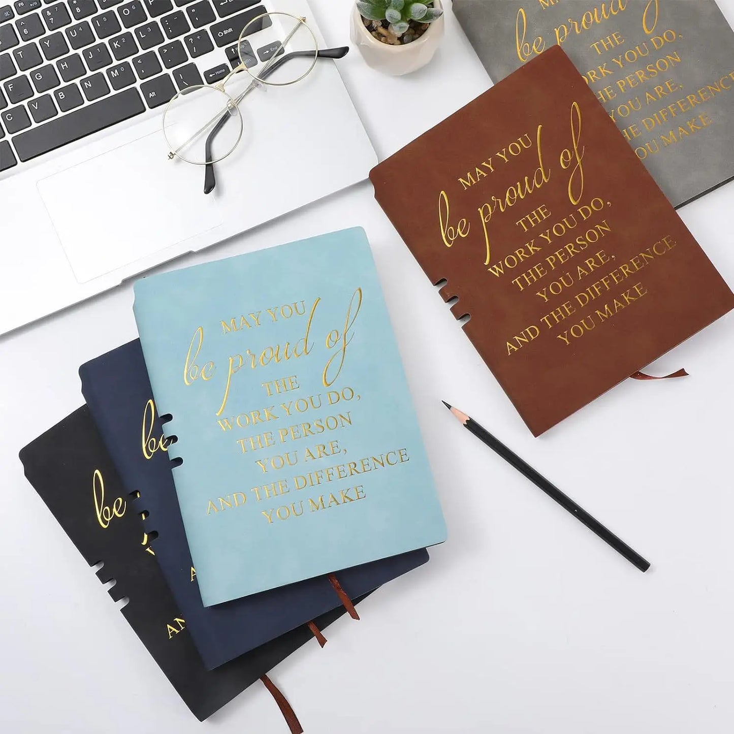 A5 Leather Notebook Journal May You Proud of The Work You Do Appreciation Notepad Thank You Gift for Team Employee Coworker