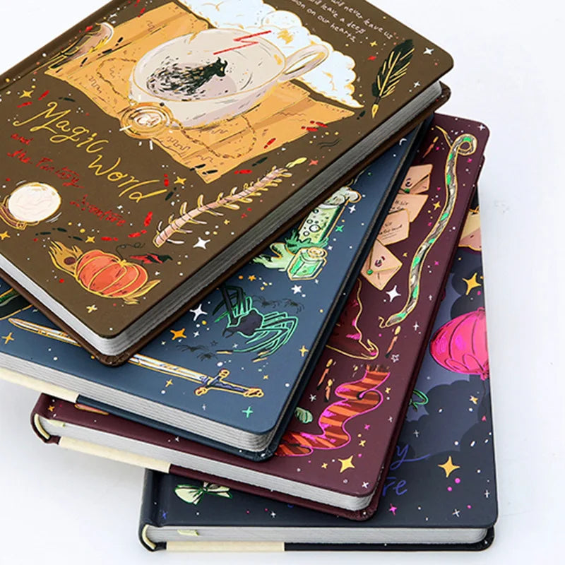 Beautiful Illustrations Magic World Notebook Retro Colorful Inner Pages Hardcover Diary Student Notebook