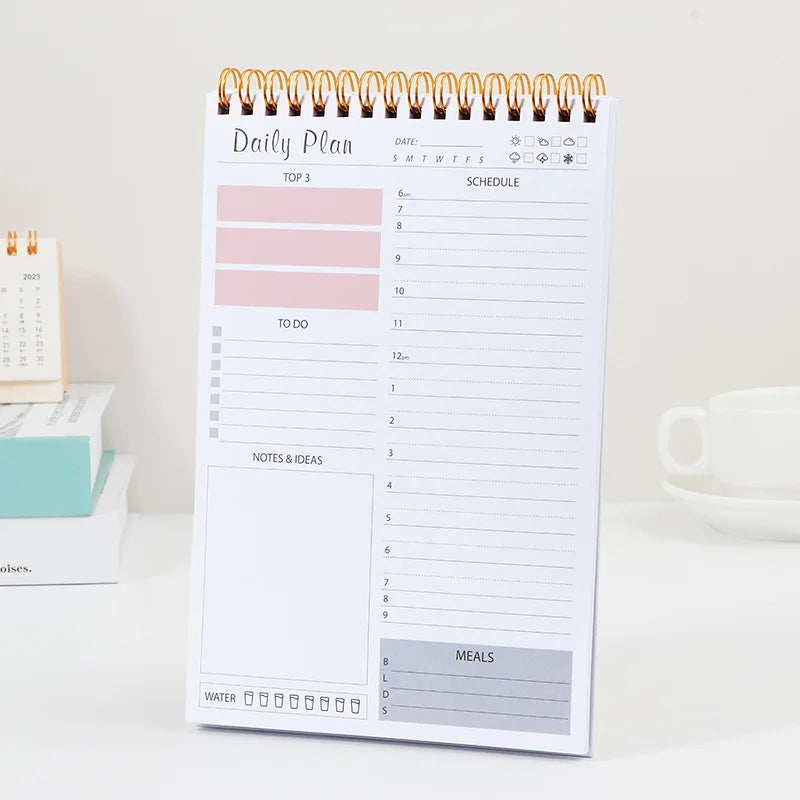 Daily Planner A5 Coil Full English Time Management To Do List Calendar Efficiency Manual Notebooks Office Accessories