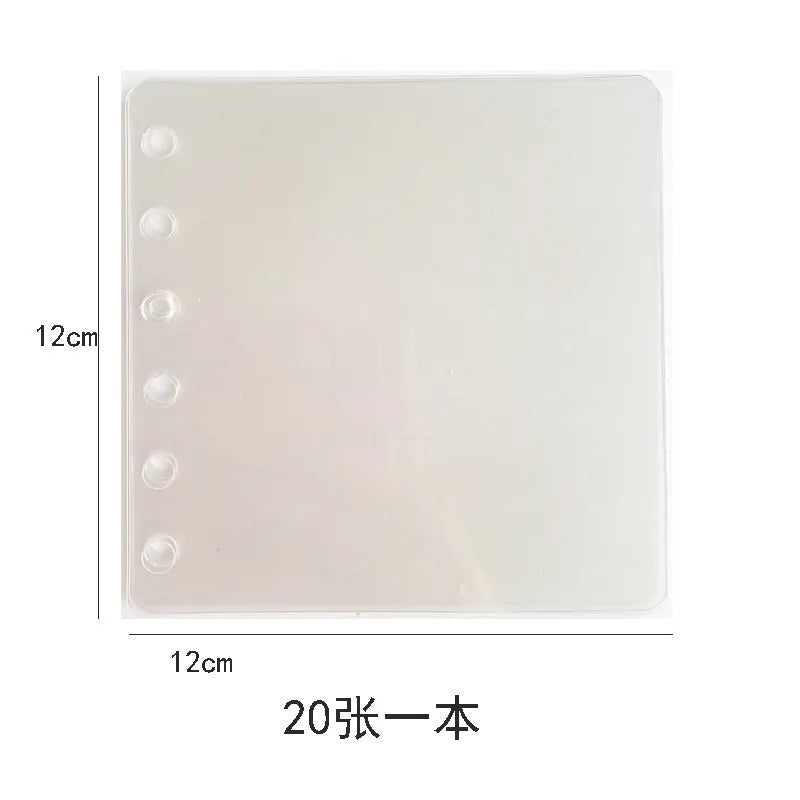 A7 Square Macaron Pink PU Leather DIY Binder Notebook Cover Diary Agenda Planner Paper Cover School Stationery