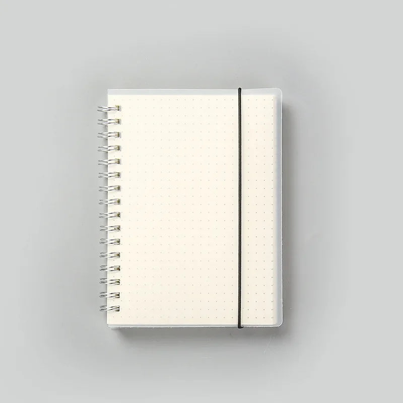 A5 A6 B5 Spiral Notebook Simple PP Cover Transparent Matte Line Grid Blank Dot Notepad Diary Planner Notebooks