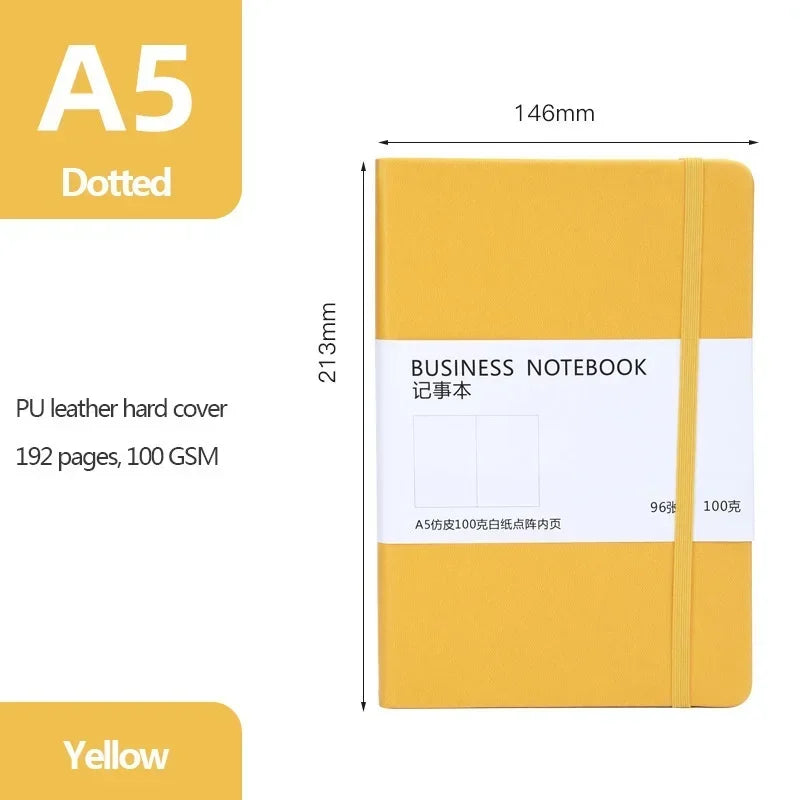 A5 Notebook 96 Sheets of Point Drawing Paper Fabric Hard Cover Student Study Plan Book Schedule School Office Stationery