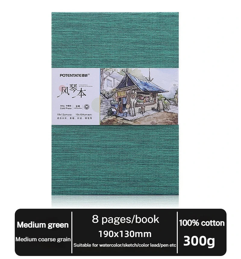 100% Cotton Square Watercolor Paper Book 24 Sheets 300g Art Student Painting Drawing Paper Sketchbook Journal Drawing Notebook