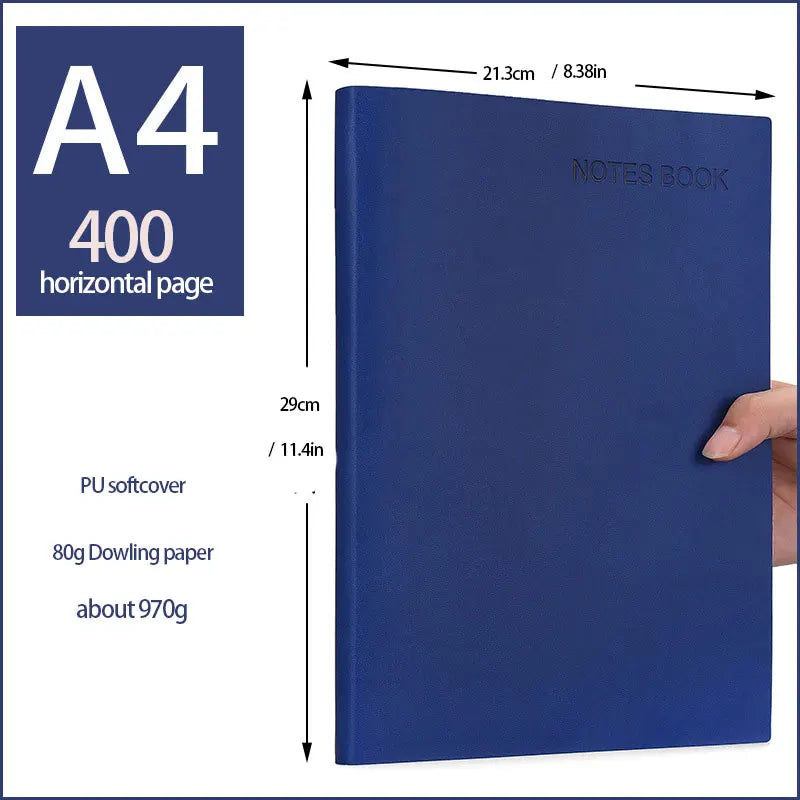 A4 Super Thick 400 Pages Business Notebook Creative Waterproof Leather Office student Diary Notepad Stationery