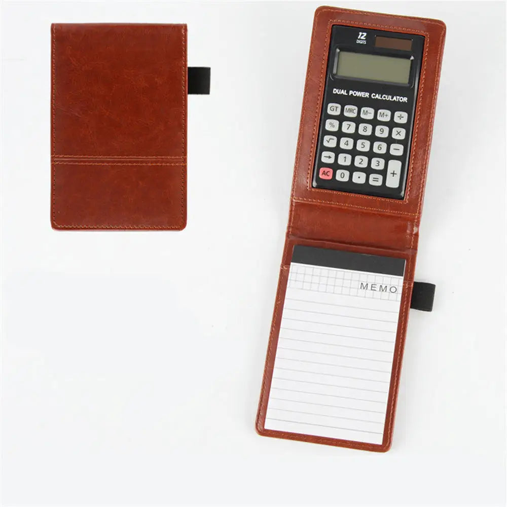A6 PU Leather Business Notebook With Zipper Loose Leaf Folder Diary Binder Notebook With Calculator Journal Book Notepad