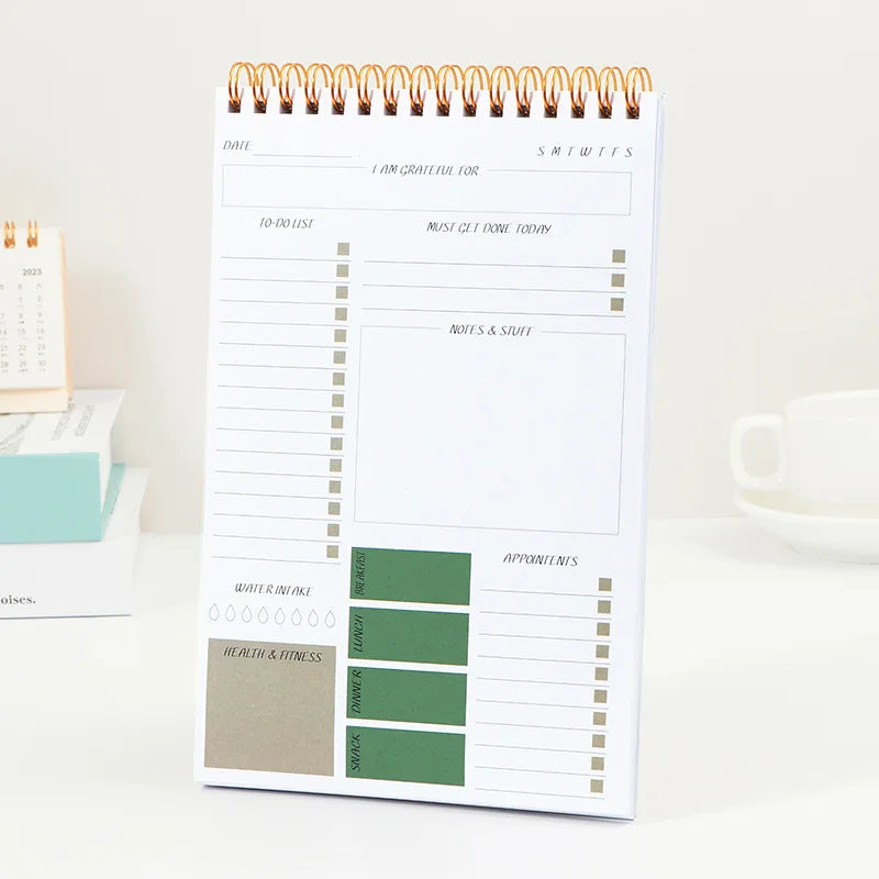 Daily Planner A5 Coil Full English Time Management To Do List Calendar Efficiency Manual Notebooks Office Accessories