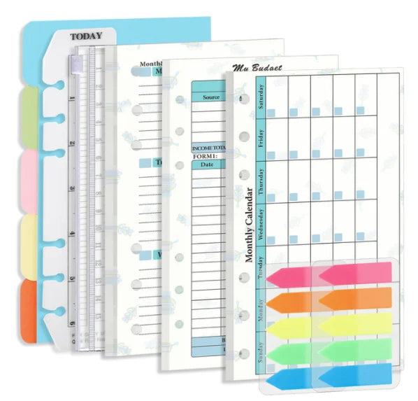 Macaron A6 PU Braided Grain Leather Loose-Leaf Bookkeeping Notebook wholesale Creative Cash Budget Financial Planner