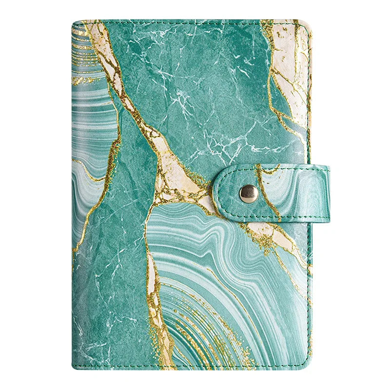 A6 Zipper Bag Color Print Binder PU Notebook Leather Creative Bookkeeping Book Cash budget Office Stationery