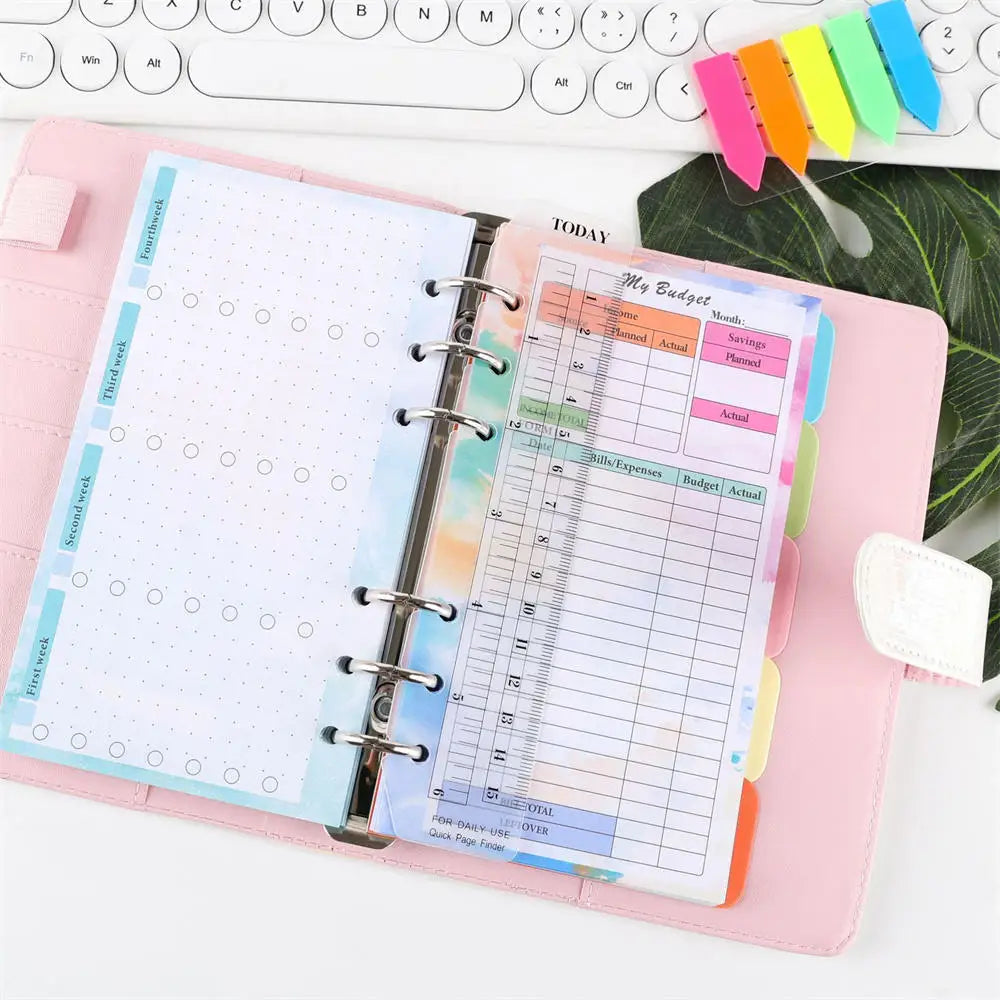 A6 Loose Leaf Notebook Refill Spiral Binder Inner Page Budget Page Monthly Weekly Daily Planner Agenda To Do Line Inside Paper