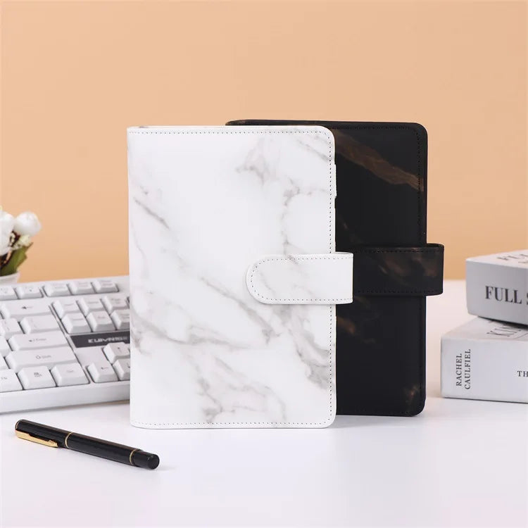 A5 A6 Marble Pink PU Binder Notebook DIY Binder Notebook Cover Diary Agenda Planner Paper Cover School Stationery