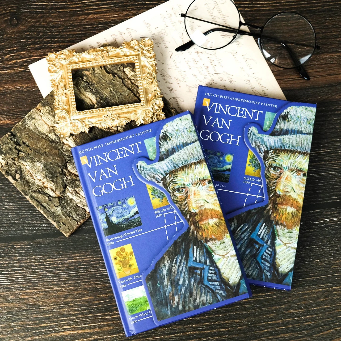 1PCS Beautiful Retro Oil Painting Series Notebook Hard Case Portable Tri-fold Notebook with Magnetic Closure Diary Book