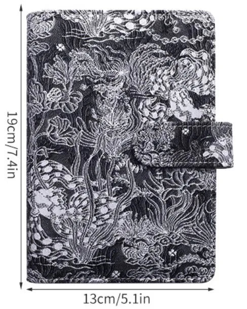 A6 Cute Retro Embroidery Pattern DIY Loose Leaft Binder Notebook Cover Diary Agenda Planner Paper Cover School Stationery
