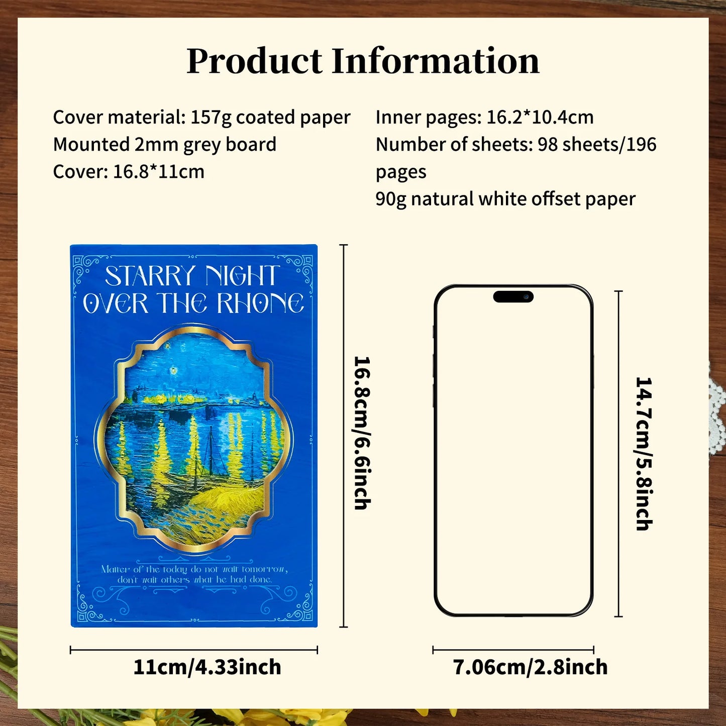 1PCS Beautiful Retro Oil Painting Series Notebook Hard Case Portable Tri-fold Notebook with Magnetic Closure Diary Book