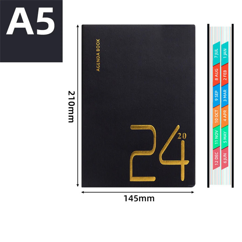 A5 Notebook Daily Weekly Monthly Planner 2024 Schedule Agenda Book 365 Days Notepad Writing Pads Office School Supplies