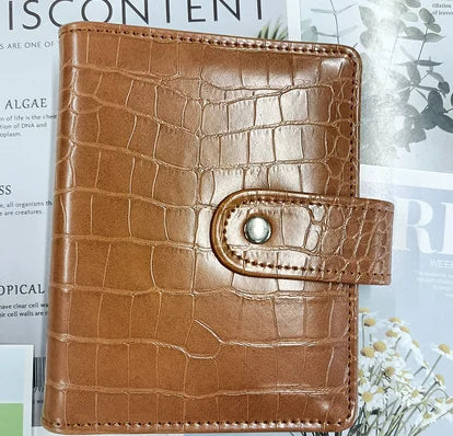 A7 new Crocodile Color 6 Ring Binder PU Clip-on Notebook Leather Loose Leaf Notebook Cover Notebooks Journal Stationery
