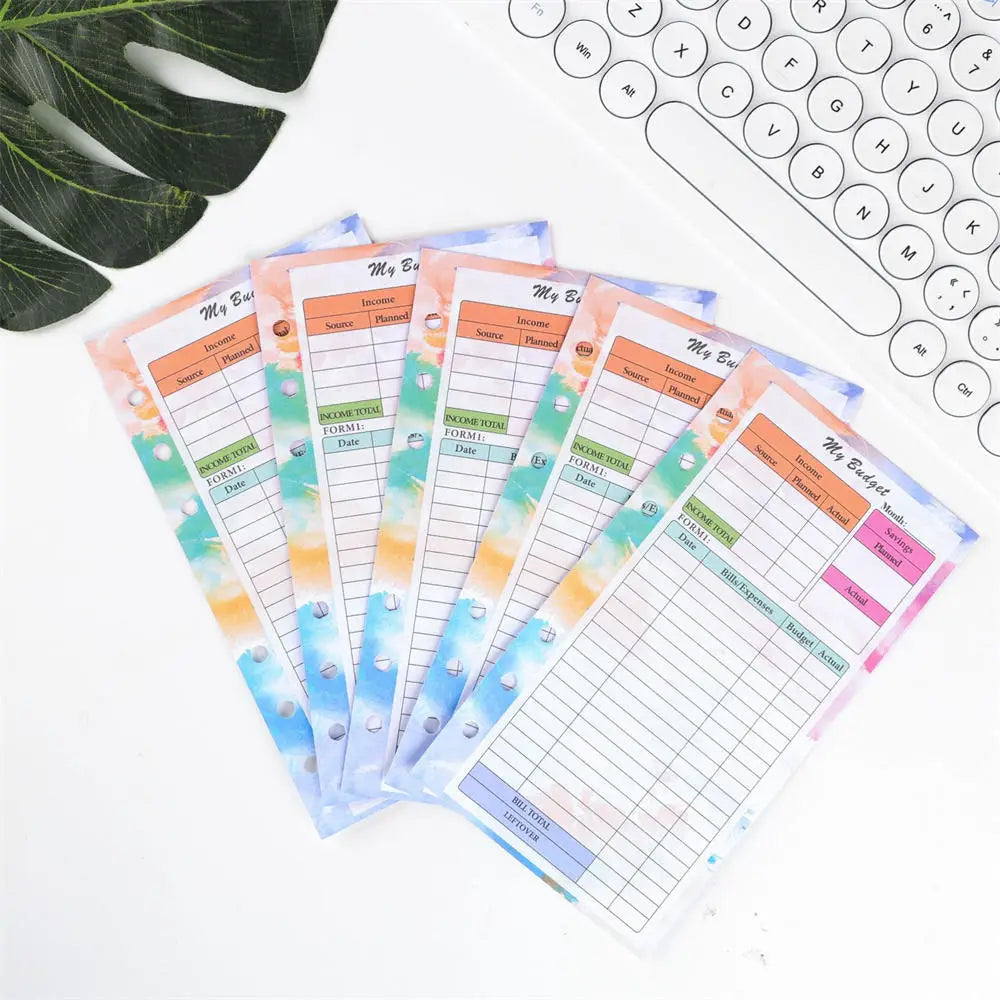 A6 Loose Leaf Notebook Refill Spiral Binder Inner Page Budget Page Monthly Weekly Daily Planner Agenda To Do Line Inside Paper