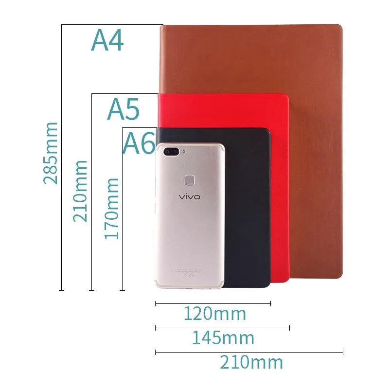 Super thick diary Notebook blank pages PU leather soft cover 330 sheets Sketchbook Business diary School supplies stationery