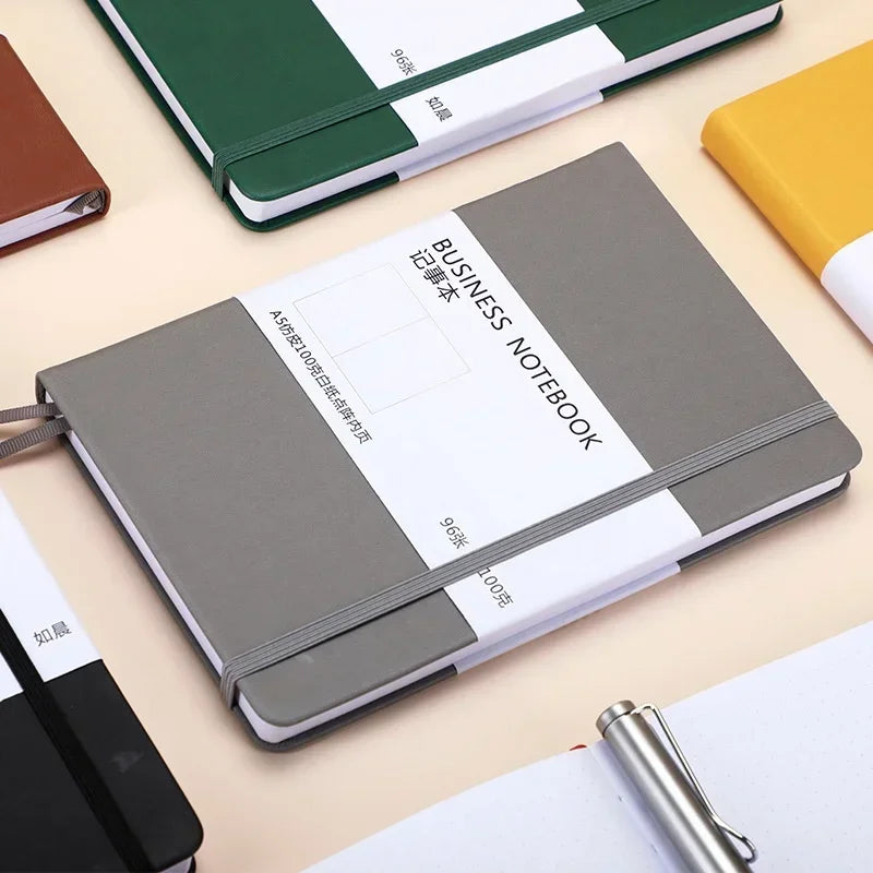 A5 Notebook 96 Sheets of Point Drawing Paper Fabric Hard Cover Student Study Plan Book Schedule School Office Stationery
