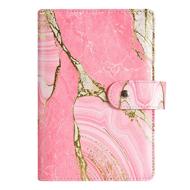 A6 Zipper Bag Color Print Binder PU Notebook Leather Creative Bookkeeping Book Cash budget Office Stationery