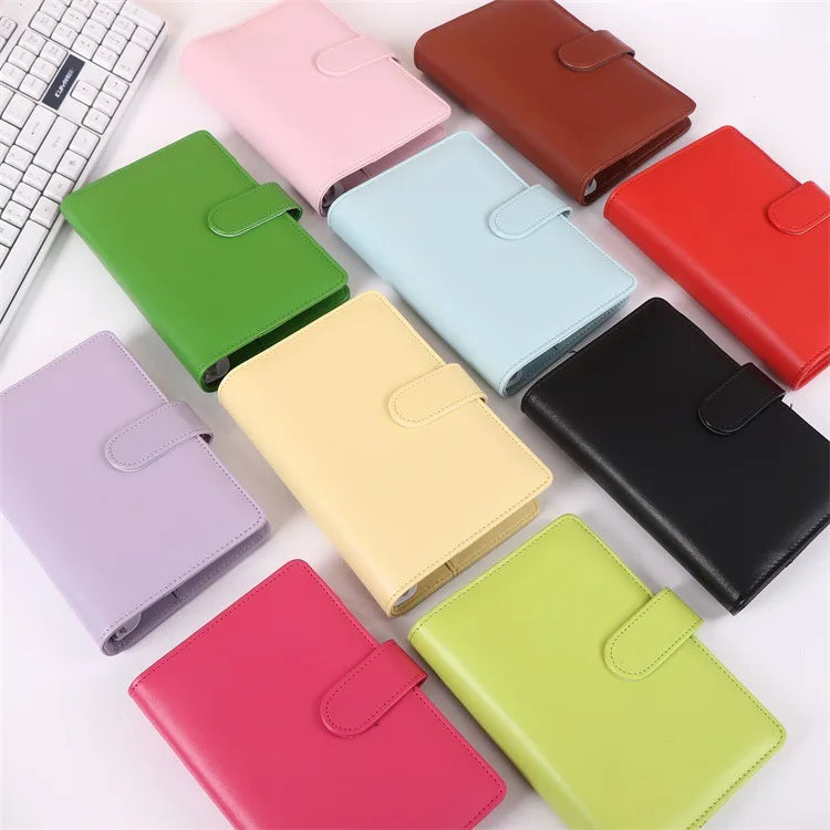 Macaroon Color A6/A5 PU Leather DIY Binder Notebook Cover Diary Agenda Planner Paper Cover School Stationery