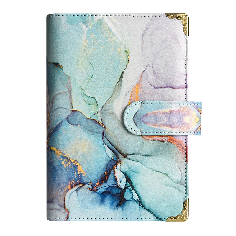 A6 Purple Pink Marble Colorful Money Budget Planner Binder Cover Diary Agenda Planning Paper Cover School Stationery